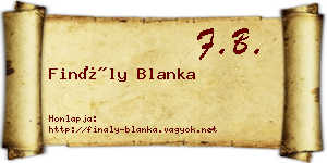 Finály Blanka névjegykártya